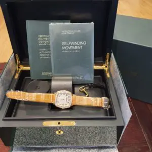 Audemars Piguet Tradition Extra Thin, Rose Gold, MOP Dial, Diamond Bezel in box