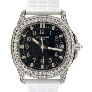 Patek Philippe 35.6mm Aquanaut Gem-Set Bezel Automatic White Gold front