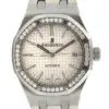 Audemars Piguet 37mm Royal Oak “Silver Dial” Gem-set Bezel Steel front