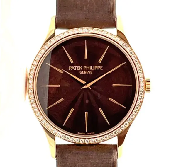 Patek Philippe 33mm Ladies Calatrava “Brown Dial” Rose Gold front