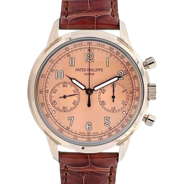 Patek Philippe 41mm Chronograph Manual Winding “Salmon Dial” White Gold front