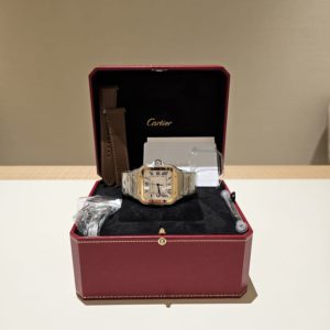 Cartier 39.8mm Santos De Cartier Large Model Yellow Gold and Steel in box