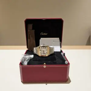 Cartier 39.8mm Santos De Cartier Large Model Yellow Gold and Steel in box