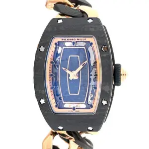 Richard Mille Ladies 45.66 x 31.4mm Open-Link Carbon TPT® & Rose Gold Bracelet front