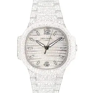 Patek Philippe 35.2mm Ladies Nautilus Full Paved Diamonds White Gold front