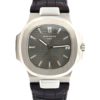 Patek Philippe 40mm Nautilus “Grey Dial” Leather Strap White Gold front