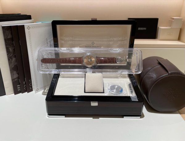 Patek Philippe 39.5mm “Honey Brown Dial” Retrograde Perpetual Calendar MoonPhase Platinum in box