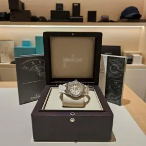 Audemars Piguet 33mm Ladies Royal Oak “Silver Dial” Diamond Bezel Steel in box