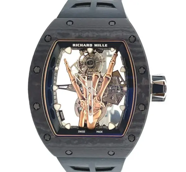 Richard Mille 42.7 x 49.9mm Manual Winding Flying Tourbillon (Limited 50pcs) Carbon TPT & Titanium front