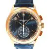 Patek Philippe 42mm “Sunburst Blue Dial” Flyback Chronograph Annual Calendar Rose Gold front