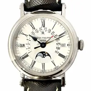 Patek Philippe 38mm Perpetual MoonPhase Retrograde White Gold front