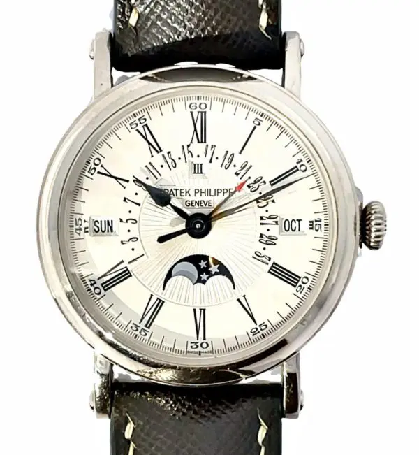 Patek Philippe 38mm Perpetual MoonPhase Retrograde White Gold front