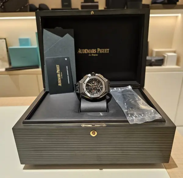 Audemars Piguet Royal Oak 43mm Concept Split Second Chronograph Titanium GMT Large Date in box