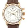 Patek Philippe 38mm Ladies Chronograph Rose Gold Diamond Bezel front