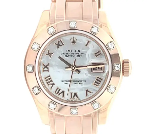 Rolex 29mm Lady-Datejust Pearlmaster Bezel Set With 12 Diamonds Everose Gold