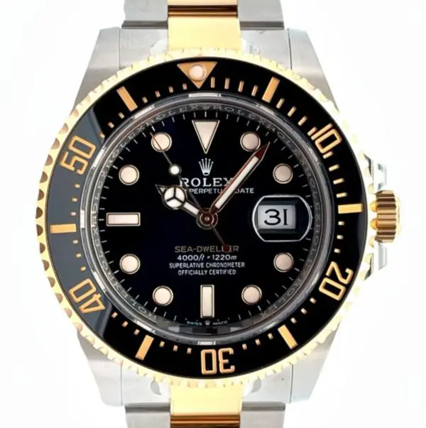 Rolex 43mm Sea-Dweller “Black Dial” Two-Tone Oystersteel and Yellow Gold front