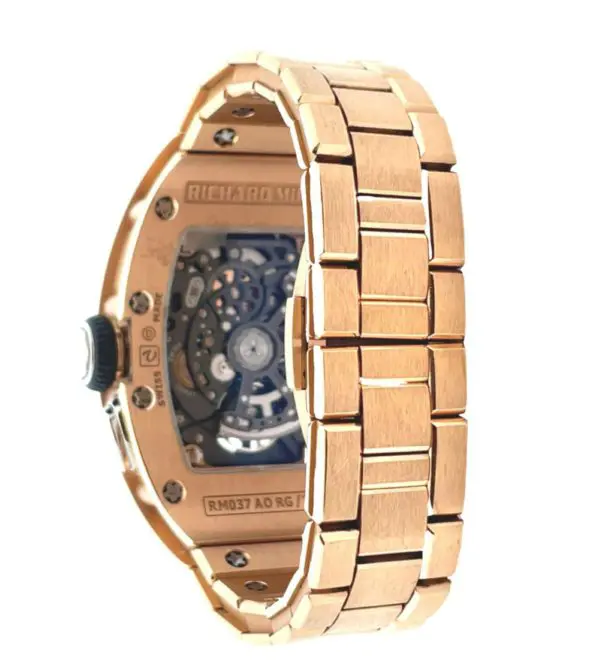 Richard Mille Ladies 52.20 x 34.40mm Oversize Date Full Rose Gold Bracelet 