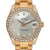 Rolex Datejust 31mm Yellow Gold Mother-Of-Pearl Diamond Dial President Bracelet front
