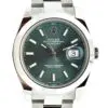 Rolex 41mm Oyster Perpetual Datejust Green Dial Oystersteel front