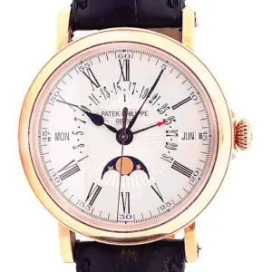 Patek Philippe 38mm Perpetual MoonPhase Retrograde Rose Gold front