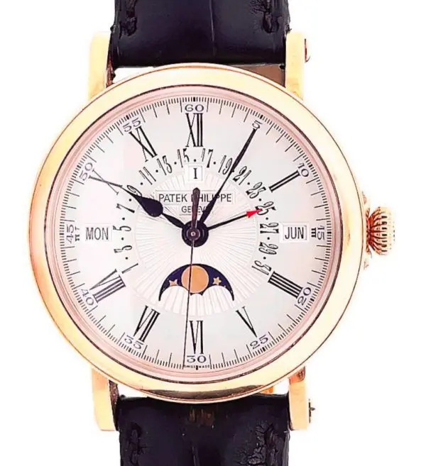 Patek Philippe 38mm Perpetual MoonPhase Retrograde Rose Gold front