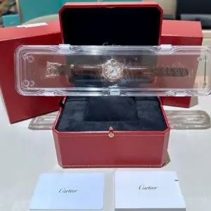 Cartier Ladies 33mm Automatic Ballon Bleu De Cartier Leather Strap Rose Gold in box