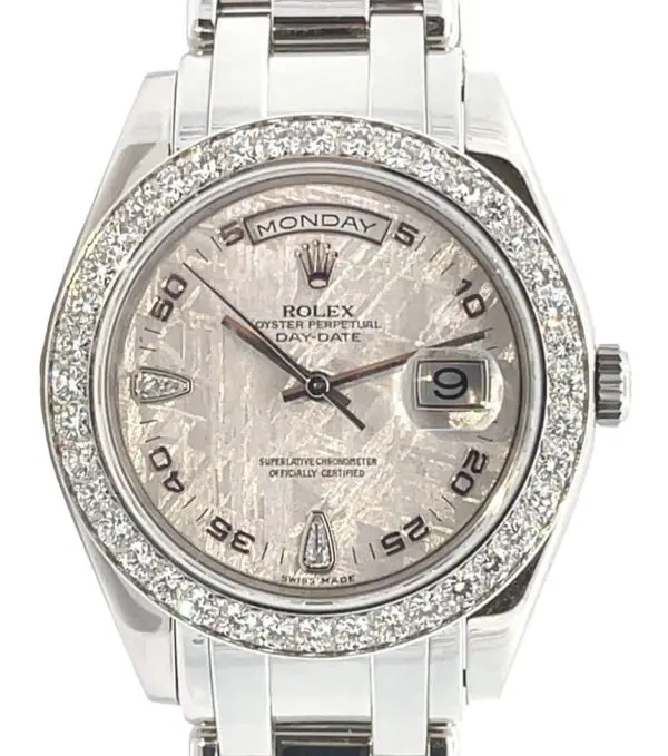 Rolex Day-Date 39mm Masterpiece Meteorite Diamond Dial with Diamond Bezel Platinum