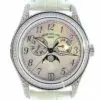 Patek Philippe 37mm Ladies Annual Calendar MOP Dial Diamond Settings White Gold front