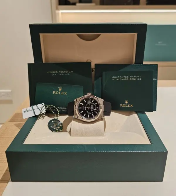 Rolex 42mm Oysterflex Sky-Dweller “Bright Black Dial” White Gold