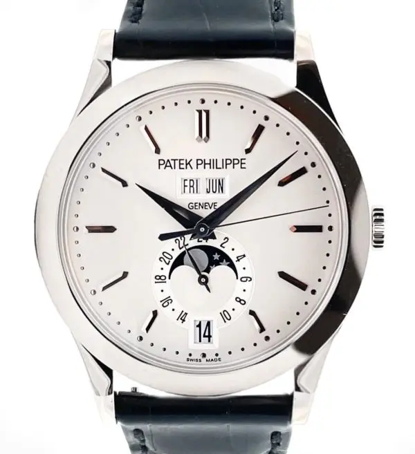 Patek Philippe 38.5mm “Discontinued” Annual Calendar Moon Phases White Gold front