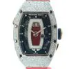 Richard Mille Ladies 52.2 x 34.0mm Snow Diamonds Red Jasper White Gold