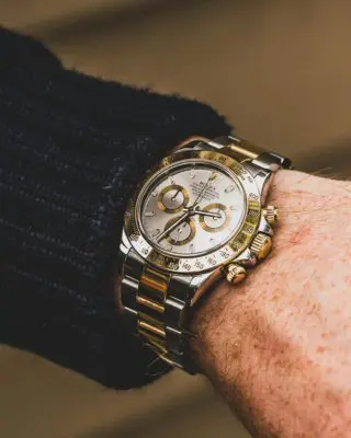 Close-up of Rolex watch on the wrist