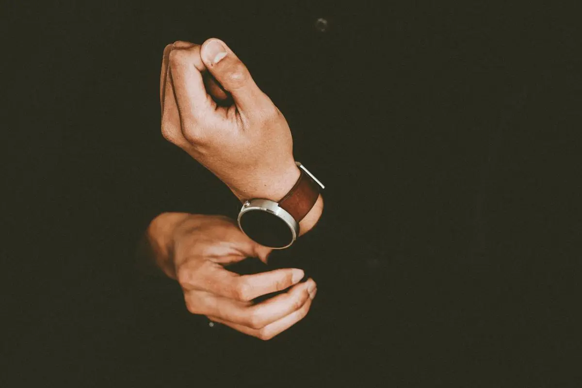 Man wearing wristwatch